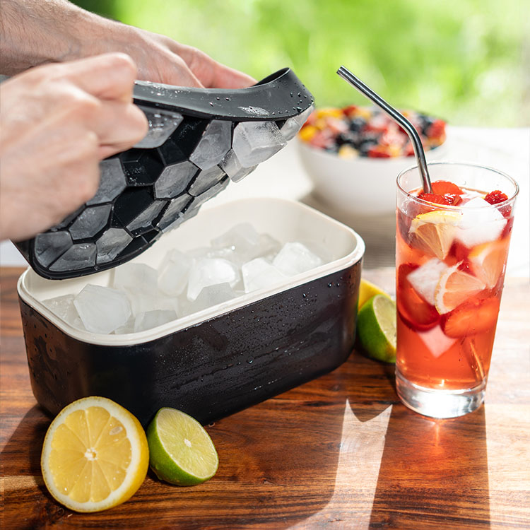 Cubetera Hielera de Silicona Salmon Large Ice Bucket with Lid Silicone Ice  Cube Tray for Freezer 