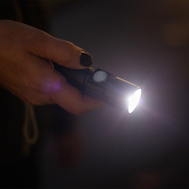 Flash light with USB port