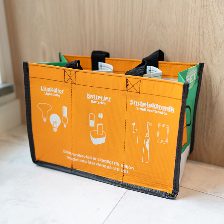 Electronics recycling sorting bag