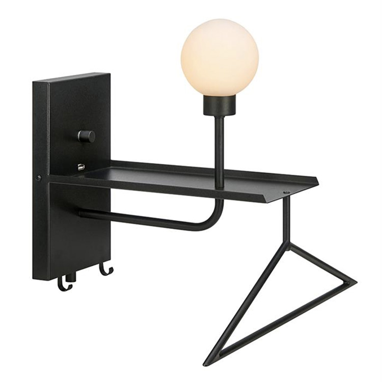 USB wall lamp with hook