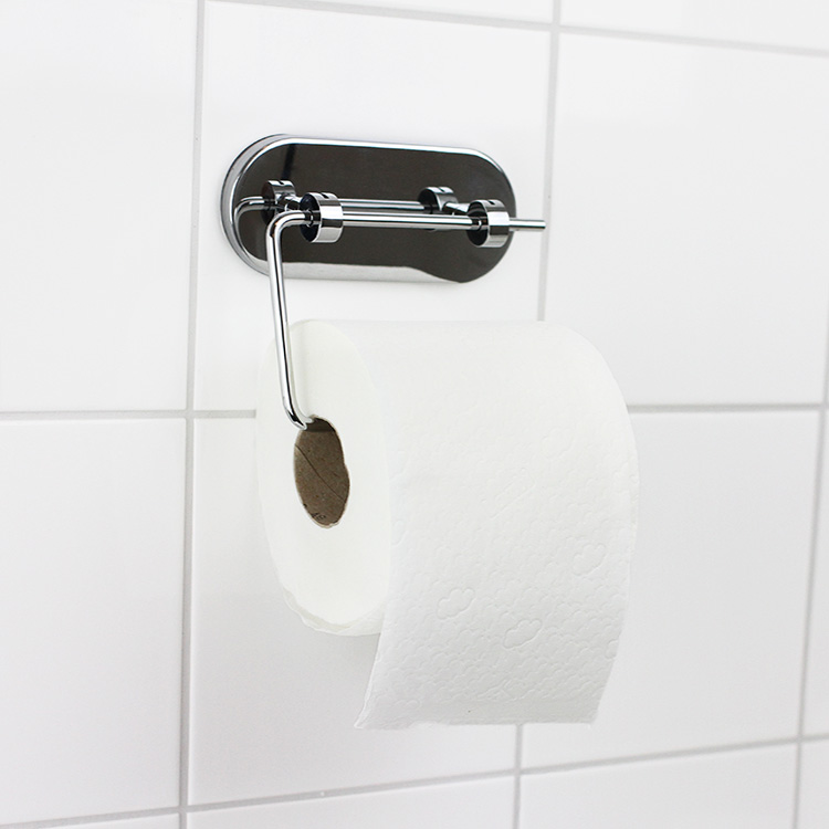 Toilet paper holder with suction cup
