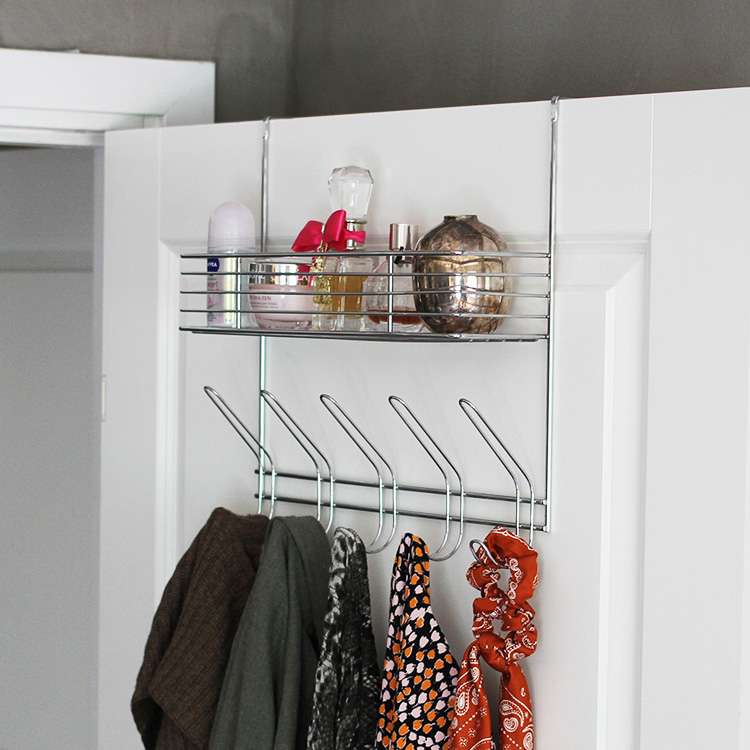 Door hanger with shelf & hooks