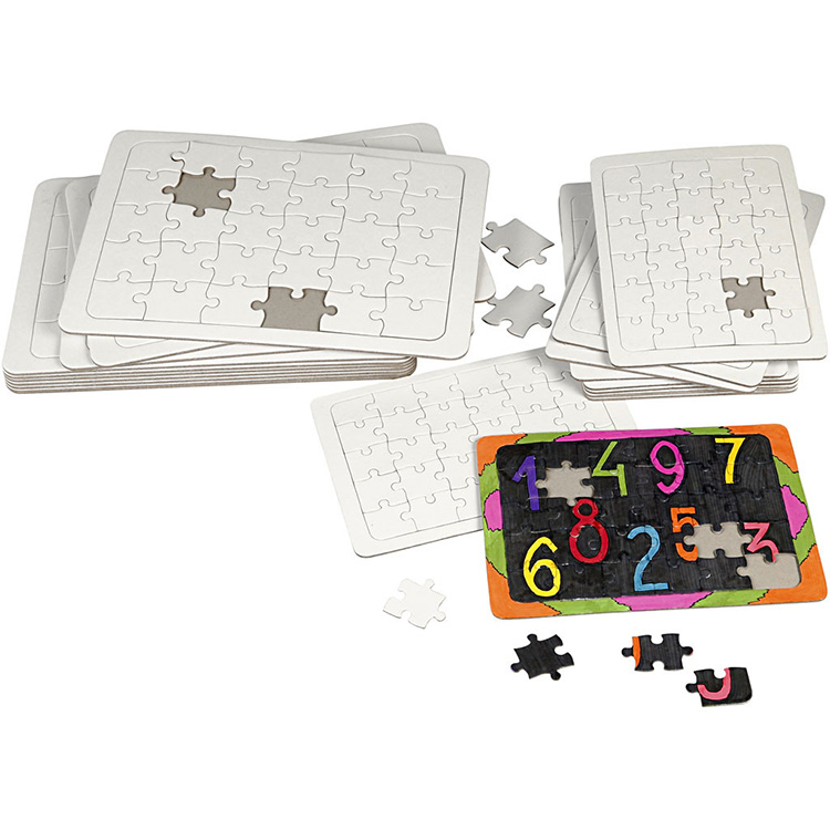 Plain white jigsaw puzzle, 30 pieces