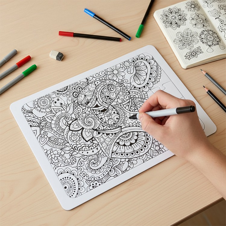 Plain white jigsaw puzzle, 30 pieces