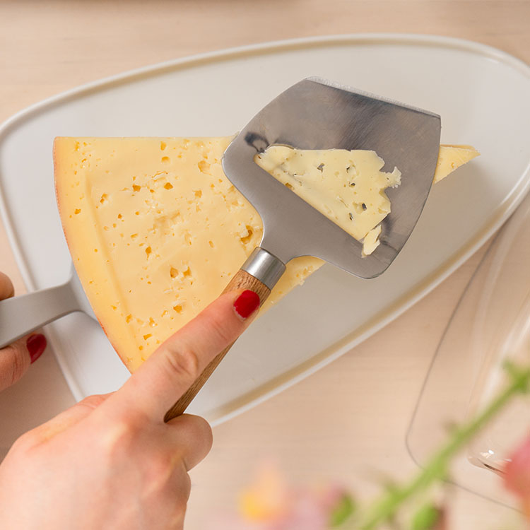 Cheese slicer with cheese knife