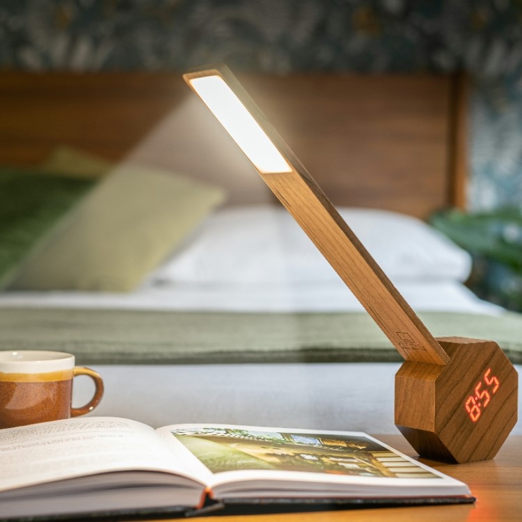 Desk lamp with alarm clock