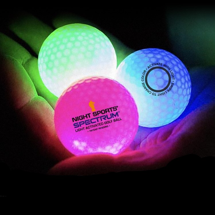 Light-activated glowing golf balls