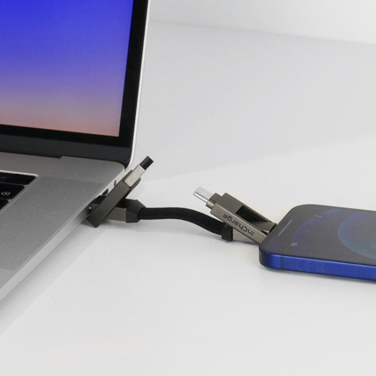 Multi USB cable on a keychain