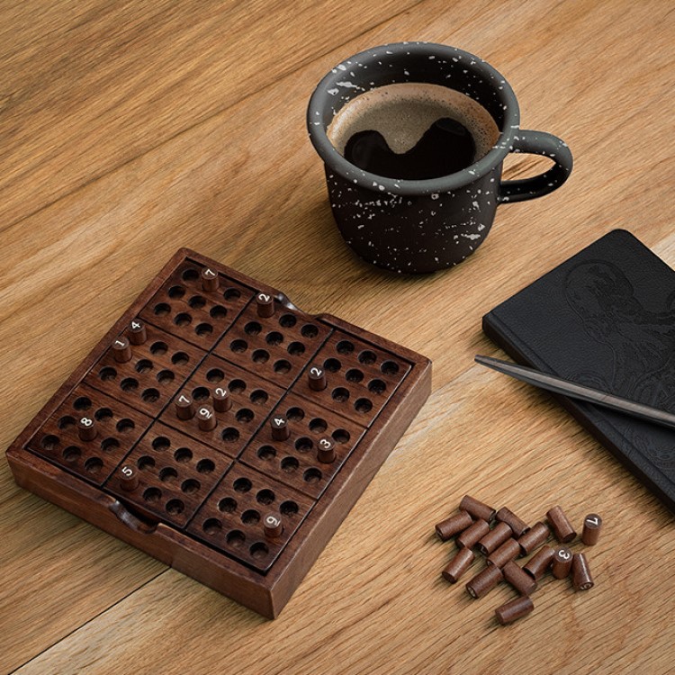 Wooden sudoku game