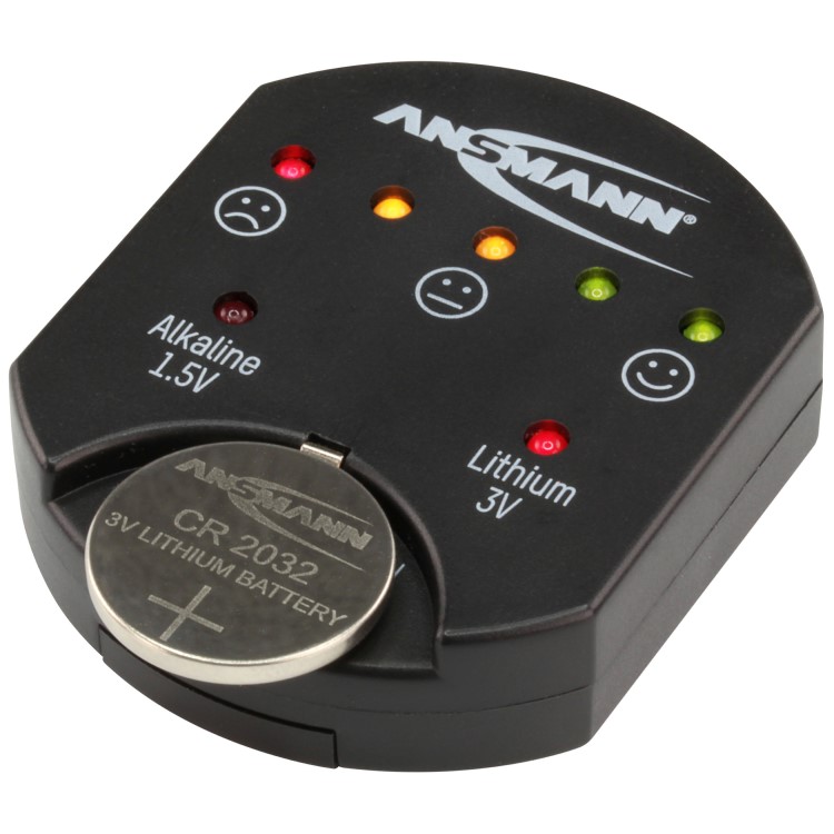 Battery tester for button batteries