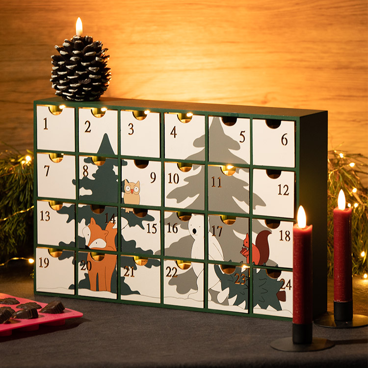 Wooden Advent Calendar House