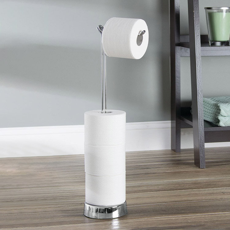 Toilet paper holder floor standing