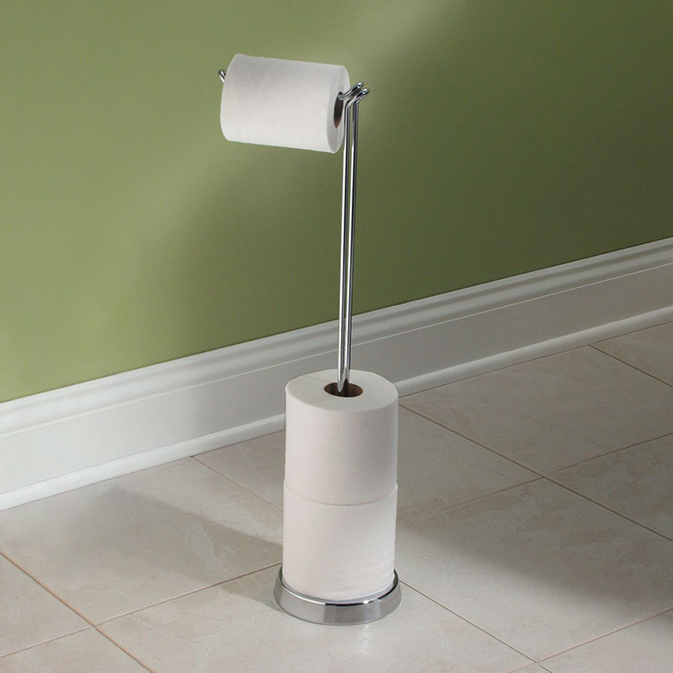 Toilet paper holder floor standing