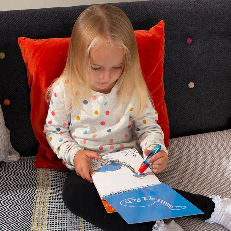Water colouring book with pencil