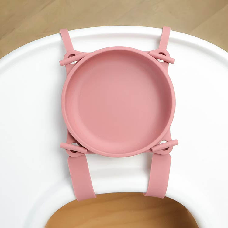 Children's bowl with suction cup and strap