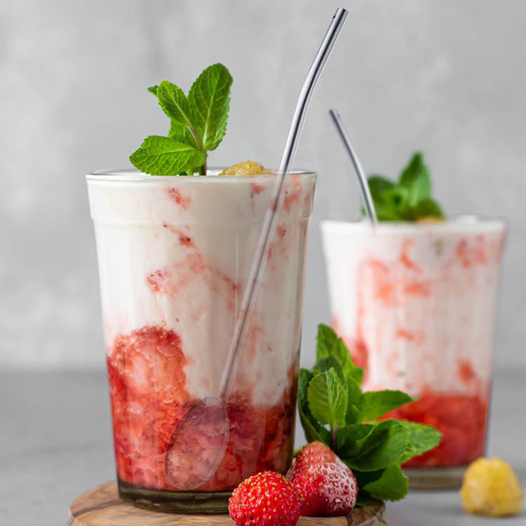 Straws with spoon 4-pack