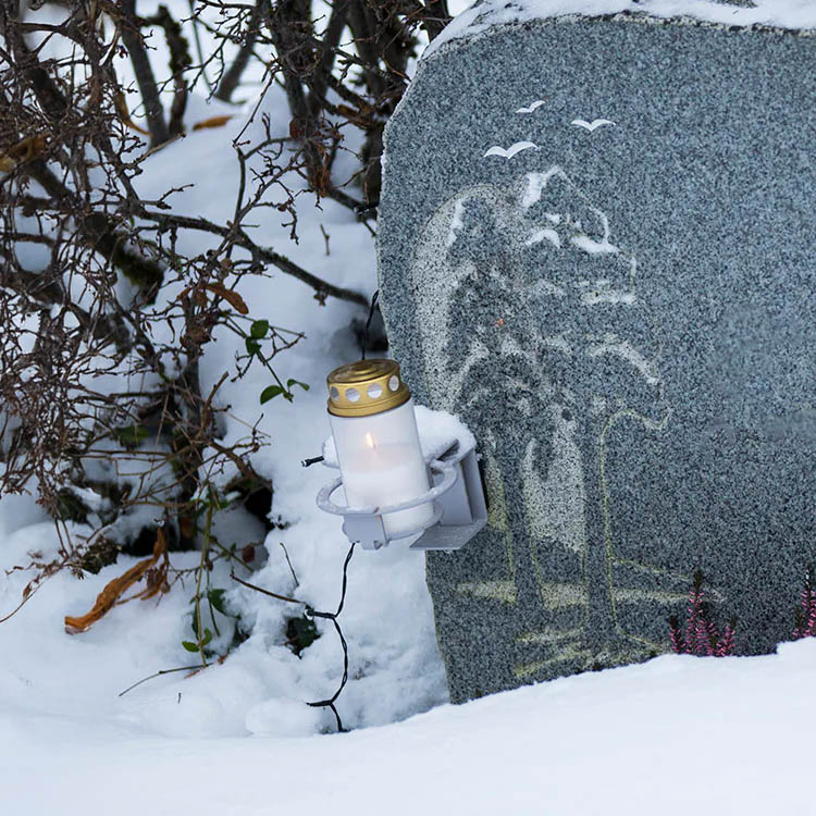 Holder for gravestone candles