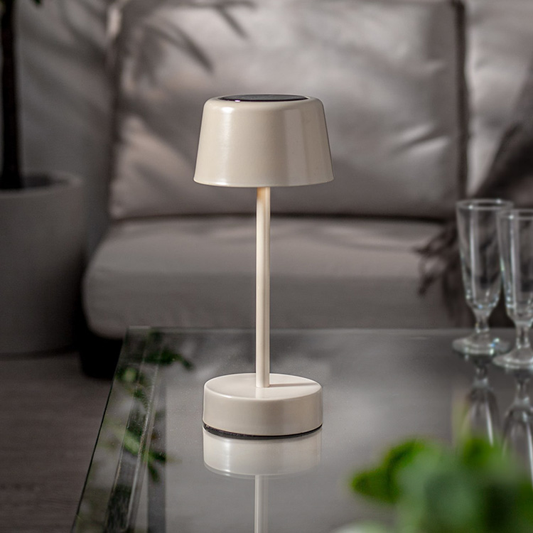 Small solar-powered table lamp