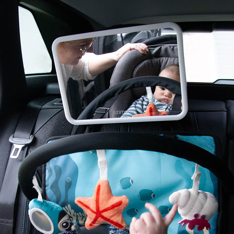 LED mirror for child car seat