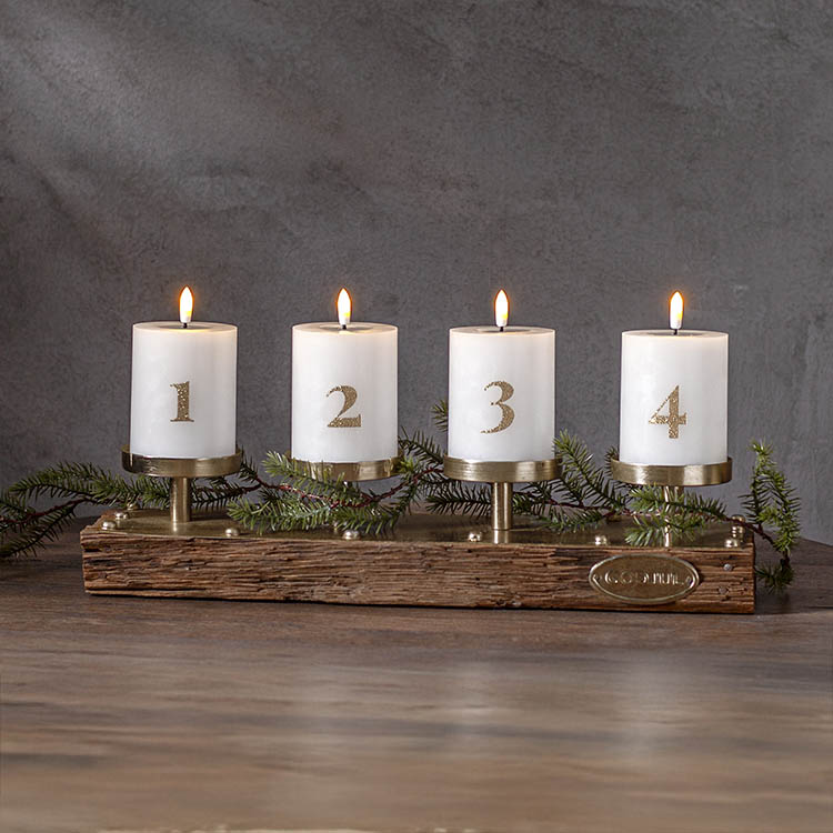 LED Advent candles with numbers