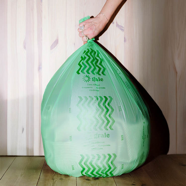 Compostable garbage bag 125 litres, Grale