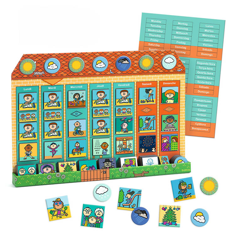 Magnetic weekly calendar for children