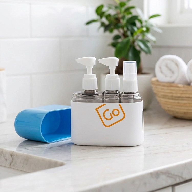 Travel bottles with case, Go Travel