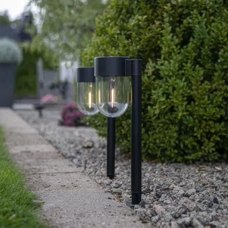 Solar-powered ground lighting, 2-pack, 30 cm