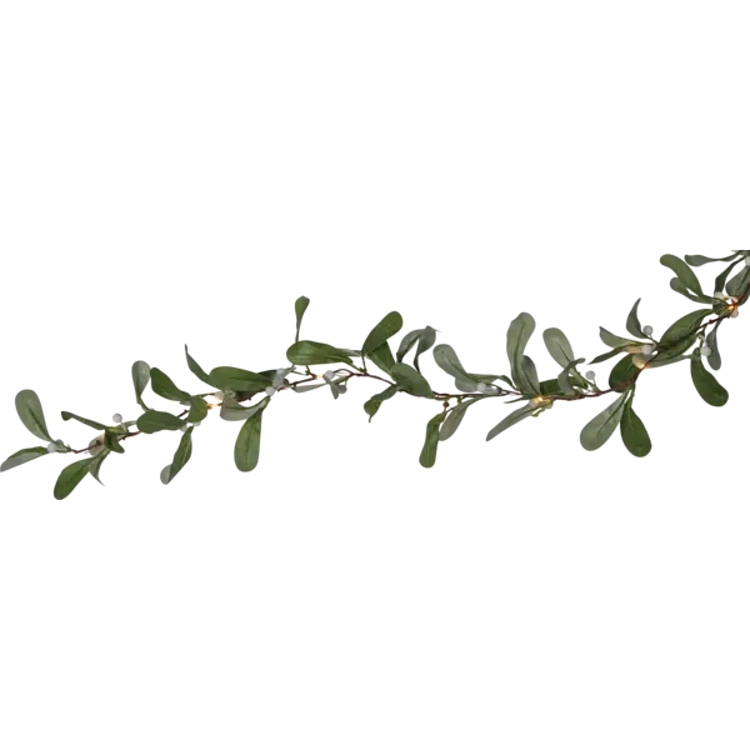 Battery-operated mistletoe string lights