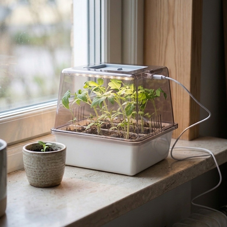 Mini greenhouse with lights