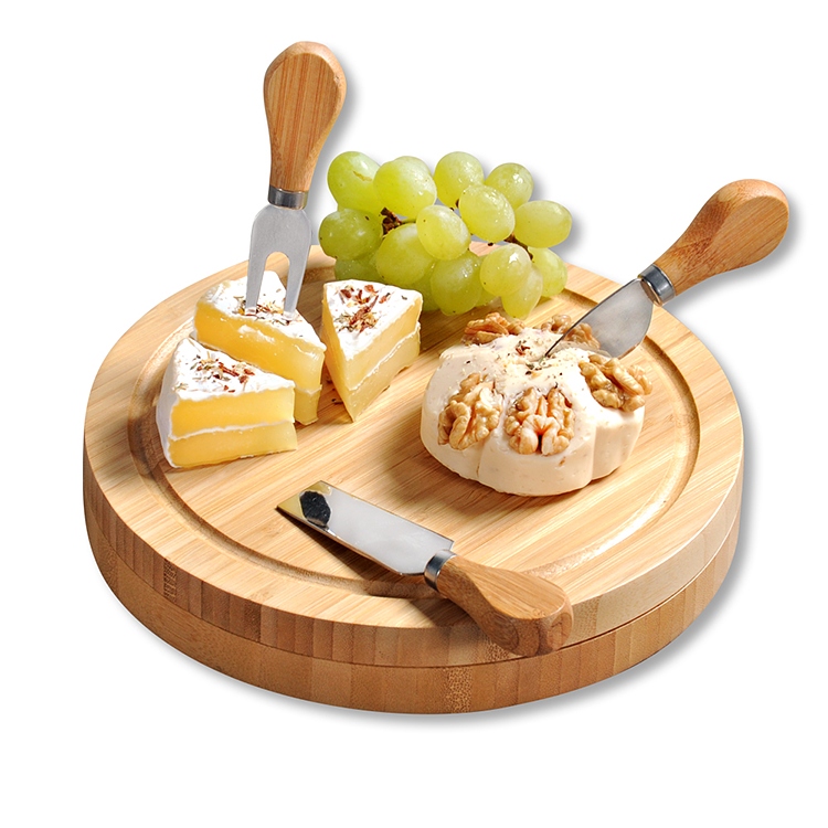 Cheese board with cheese utensils