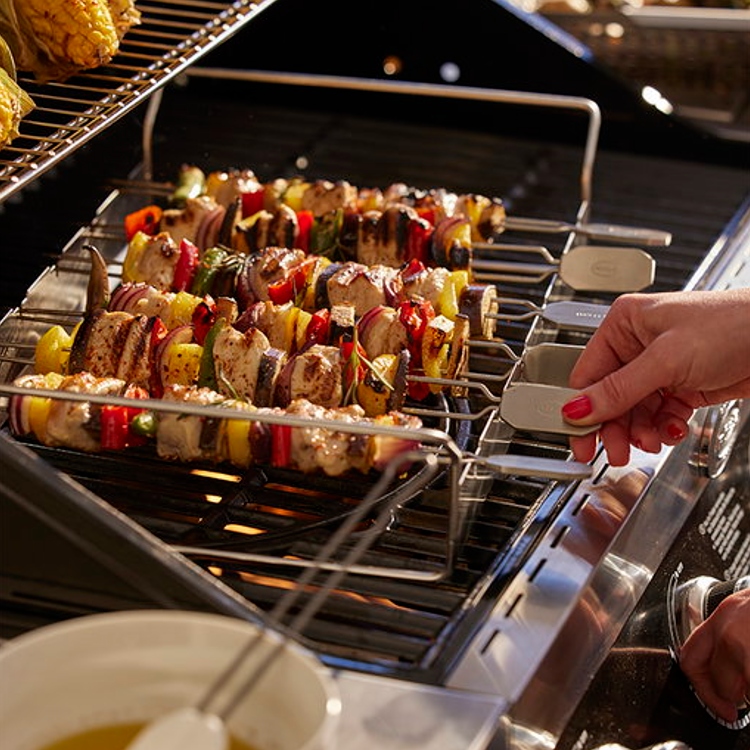 BBQ skewers with rack
