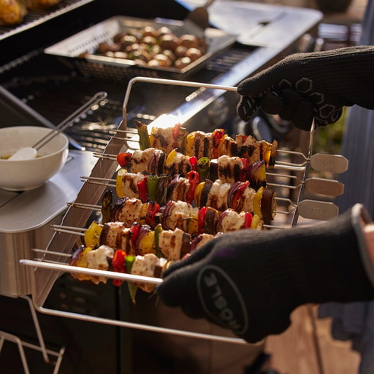 BBQ skewers with rack