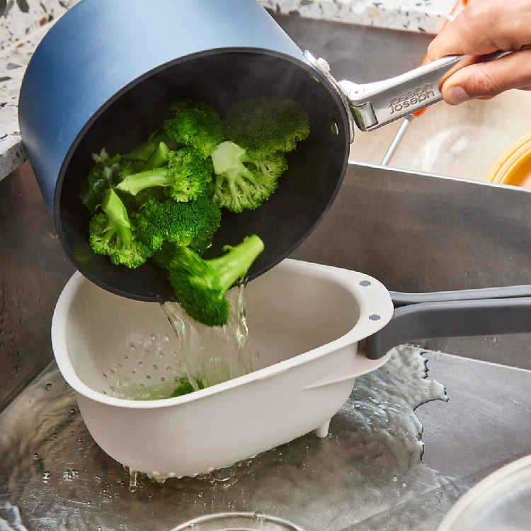 Colander with folding handles