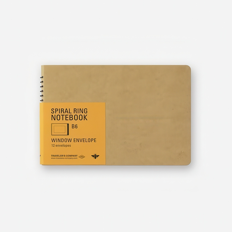 Album, Envelopes with Windows, SPIRAL RING B6, 12 pages, Traveler's Company, Natur