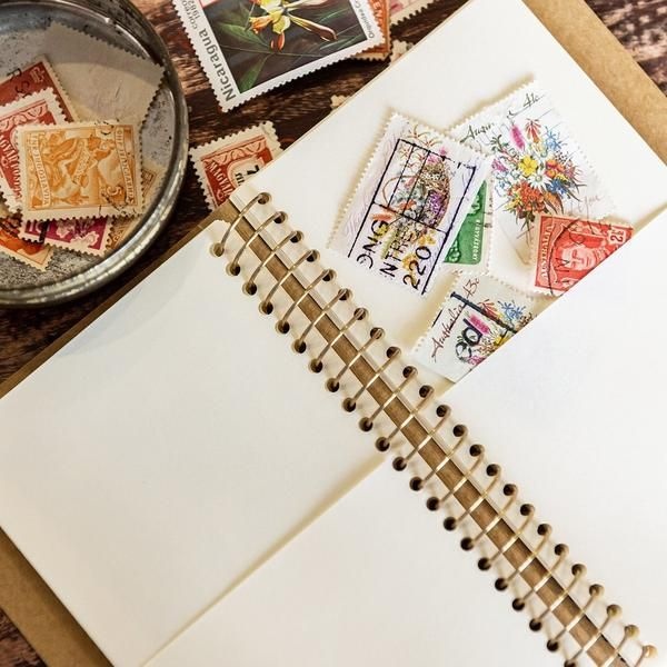Note book with pockets, SPIRAL PAPER POCKET A6 SLIM, Traveler's Comapany, Natur