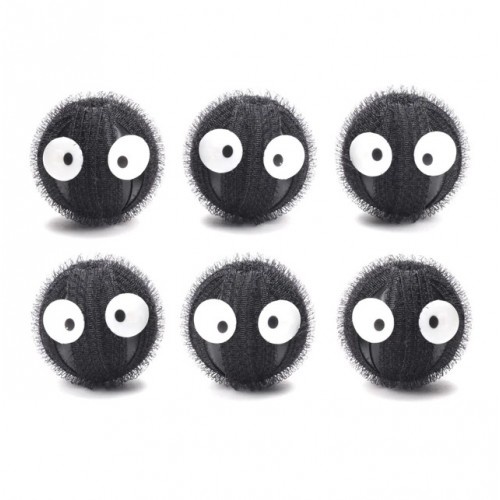 Anti Lint Balls for Washing machines, Set of 6, LAUNDRY BUDDIES, Ø 4,5 cm, Kikkerland, Black