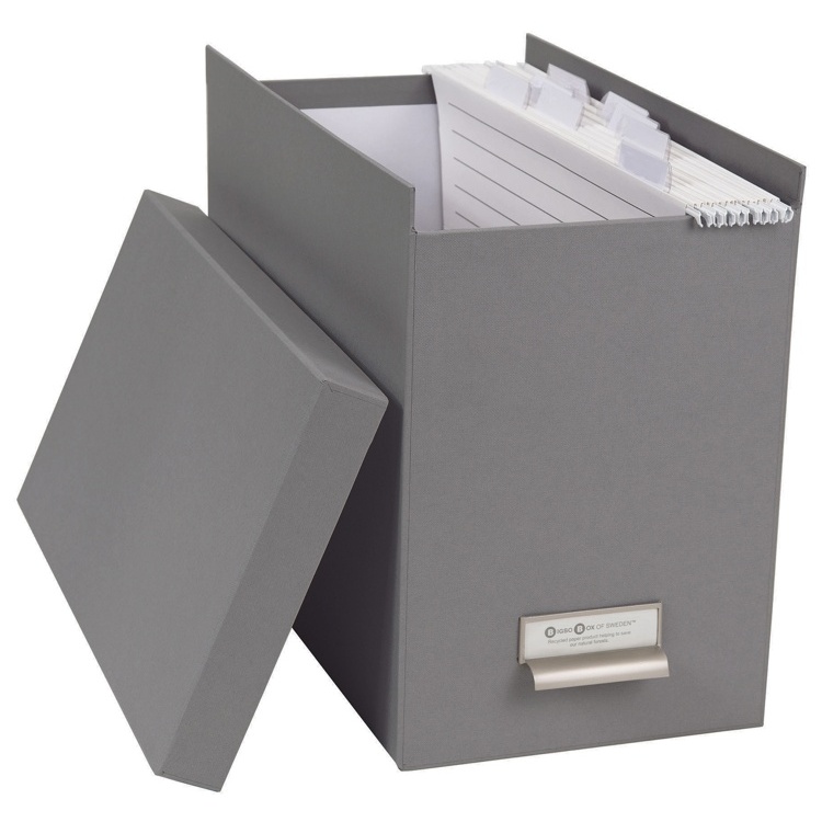Archive box / File Drawer, BIGSO JOHAN, 35 x 18,5 x H 27 cm, Light grey
