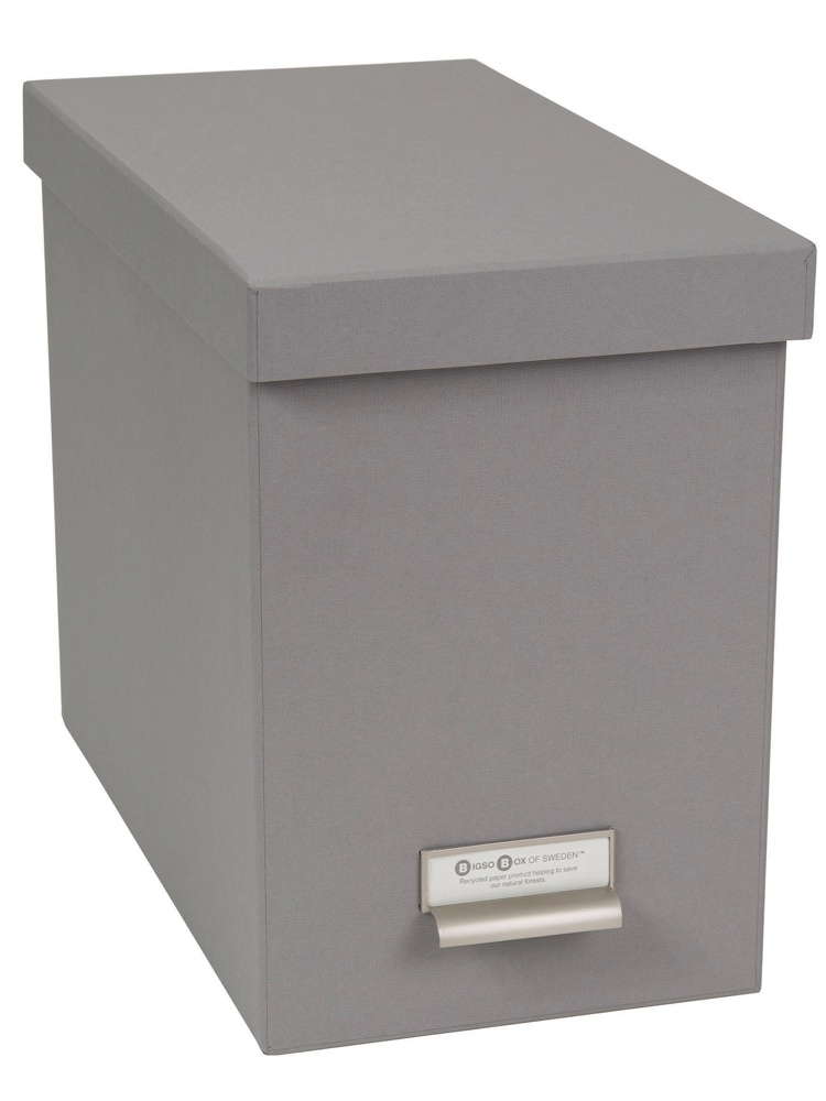 Archive box / File Drawer, BIGSO JOHAN, 35 x 18,5 x H 27 cm, Light grey