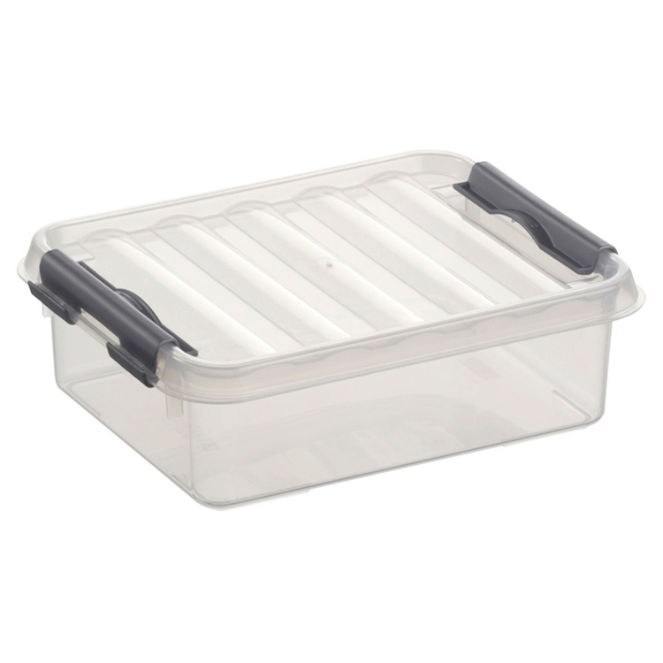 Box, 1L, Q-LINE SMALL BOX, 20 x 15 x H 6 cm, Clear / Silver Grey