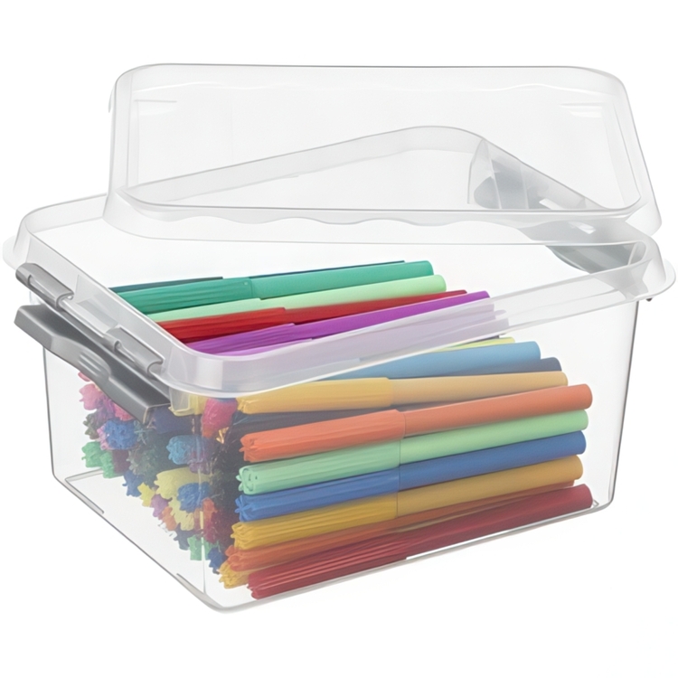 Box, 2L, Q-LINE SMALL BOX, 20 x 15 x H 10,4 cm, Clear / Silver Grey