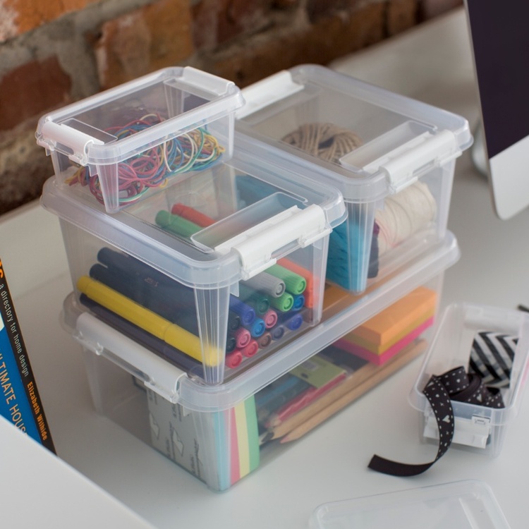 Box, Small, SMARTSTORE 1,5L HOME, 20 x 15 x H11 cm, Clear / White