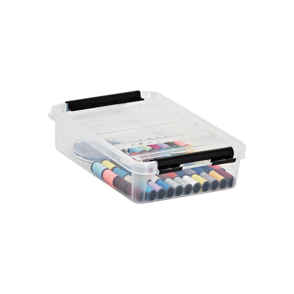 Box, SMARTSTORE 1L, CLASSIC, 21 x 17 x H 6 cm, Clear / Black