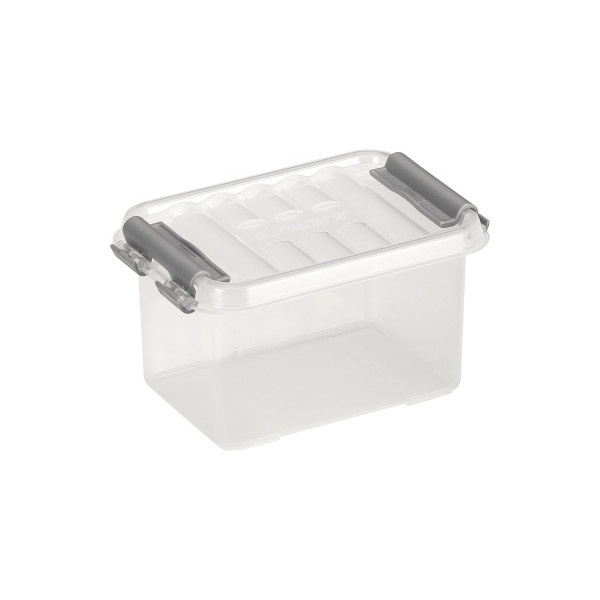 Box, XS, 0,4L, Q-LINE MINI BOX, 12 x 7,7 x H 6,2 cm, Clear / Silver Grey
