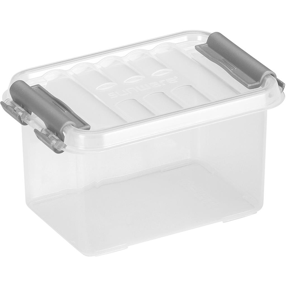 Box, XS, 0,4L, Q-LINE MINI BOX, 12 x 7,7 x H 6,2 cm, Clear / Silver Grey