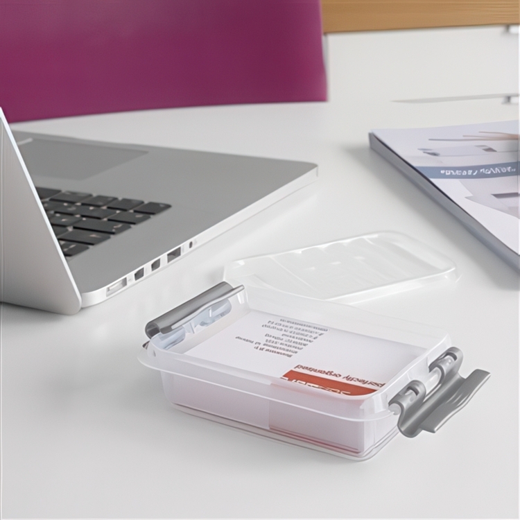 Box, XXS, 0,2 L, Q-LINE MINI BOX, 12 x 7,7 x H 3 cm, Clear / Silver Grey