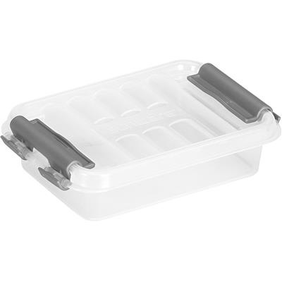 Box, XXS, 0,2 L, Q-LINE MINI BOX, 12 x 7,7 x H 3 cm, Clear / Silver Grey