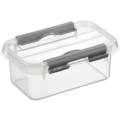 Box, 0,5L, Q-LINE SMALL BOX, 15 x 10 x H 6,3 cm, Clear / Silver Grey