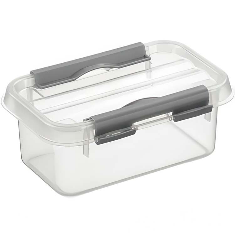 Box, 0,5L, Q-LINE SMALL BOX, 15 x 10 x H 6,3 cm, Clear / Silver Grey