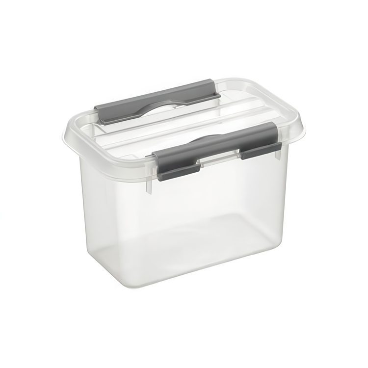 Box, 0,8L, Q-LINE SMALL BOX, 15 x 10 x H 10,8 cm, Clear / Silver Grey